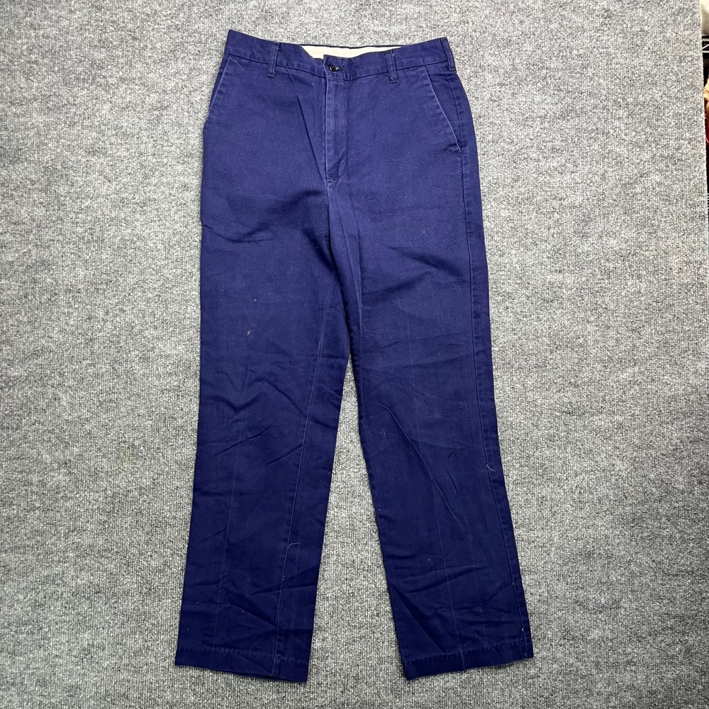 Cintas Work Chino Pants Men's Navy Blue Mid Rise Straight Zip Fly - 30x29.5